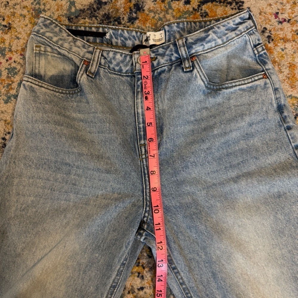 Cuidado Con El Perro Women’s Light Wash Straight Denim Jeans 100% Cotton Size 4 - Picture 13 of 15